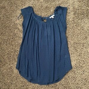 LC Lauren Conrad Blue Cap Sleeve Blouse